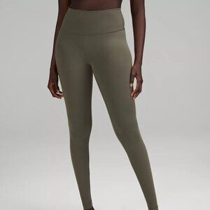 BNWT Lululemon Wunder Train High-Rise Tight 28", Army Green, Size 8